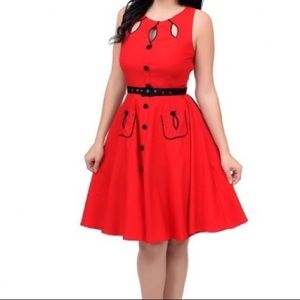 Red rockabilly dress